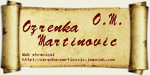 Ozrenka Martinović vizit kartica